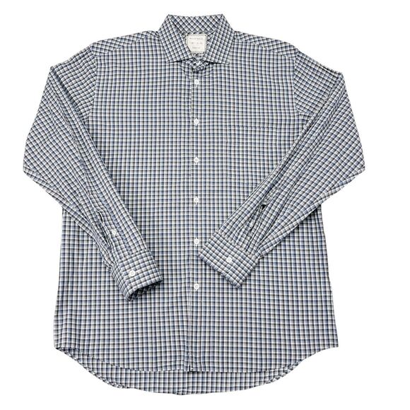 Billy Reid Button Down Shirt Men’s Size Medium Blue Checks Career Casual Office - Picture 1 of 10